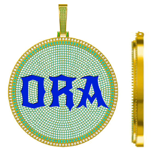 CUSTOM LETTER NECKLACE 3D BIG DISC