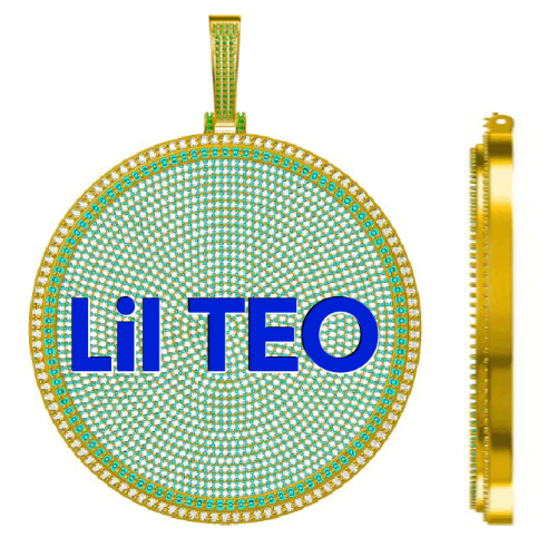 CUSTOM LETTER NECKLACE 3D BIG DISC