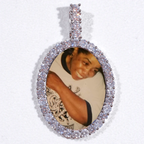 Large 3D Oval Custom Picture Pendant