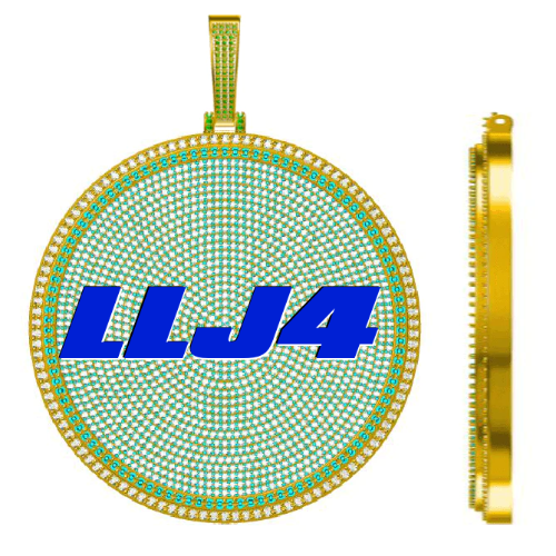 CUSTOM LETTER NECKLACE 3D BIG DISC