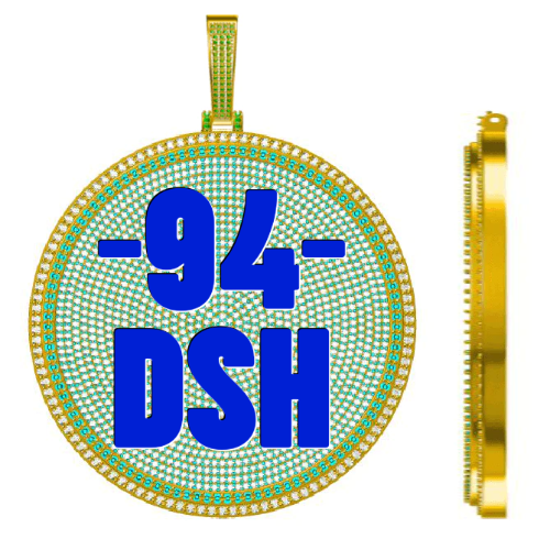 CUSTOM LETTER NECKLACE 3D BIG DISC