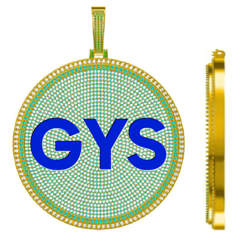 CUSTOM LETTER NECKLACE 3D BIG DISC