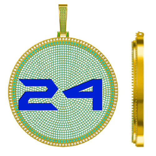 CUSTOM LETTER NECKLACE 3D BIG DISC