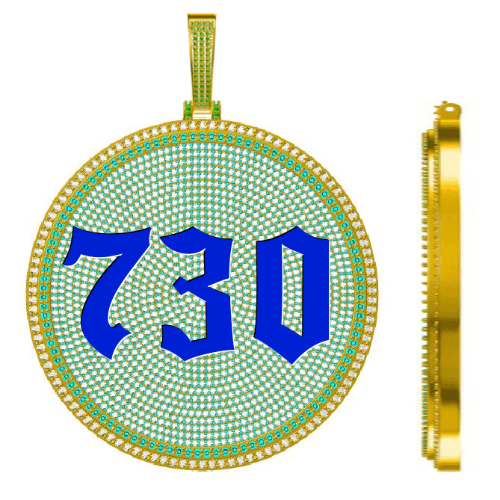 CUSTOM LETTER NECKLACE 3D BIG DISC