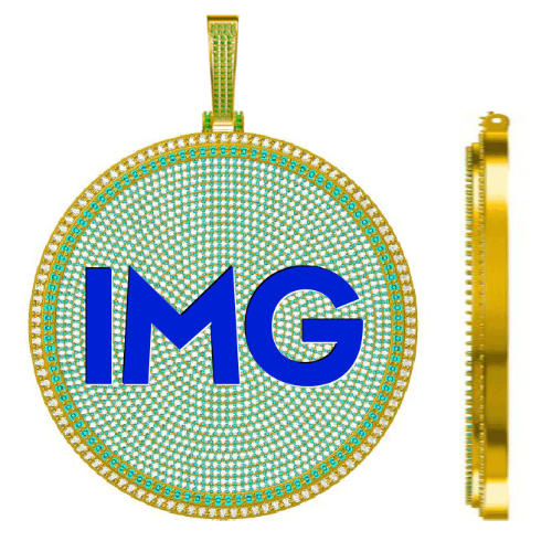 CUSTOM LETTER NECKLACE 3D BIG DISC
