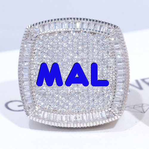 CUSTOM LETTER 3D ICED RING