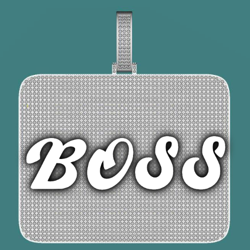 CUSTOM LETTER NECKLACE 3D BIG SQUARE