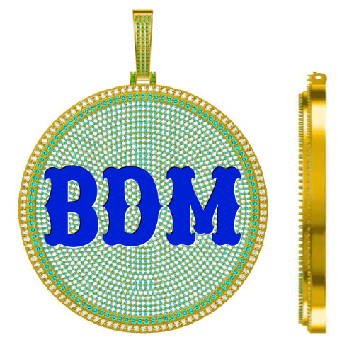 CUSTOM LETTER NECKLACE 3D BIG DISC