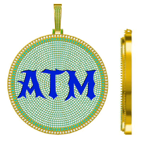 CUSTOM LETTER NECKLACE 3D BIG DISC