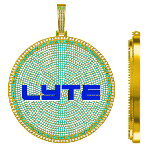 CUSTOM LETTER NECKLACE 3D BIG DISC