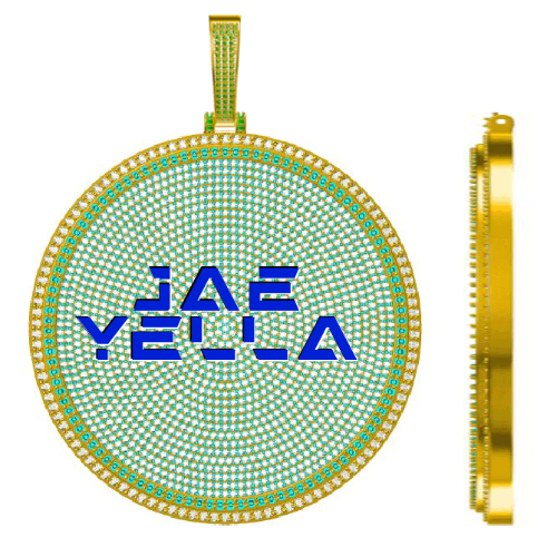 CUSTOM LETTER NECKLACE 3D BIG DISC