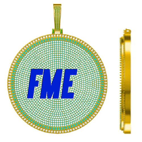CUSTOM LETTER NECKLACE 3D BIG DISC