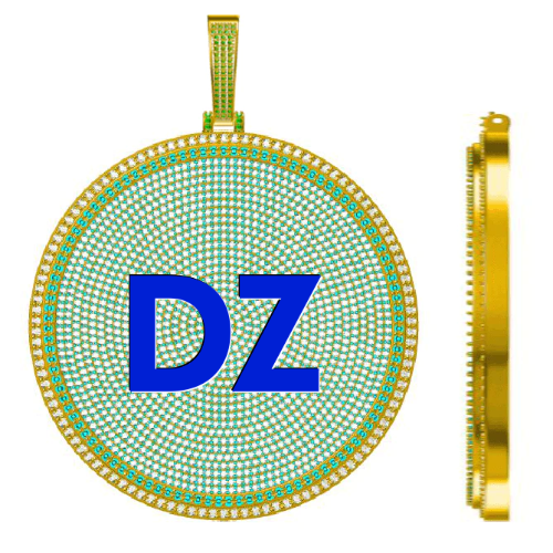 CUSTOM LETTER NECKLACE 3D BIG DISC