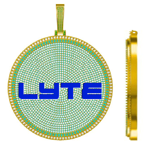 CUSTOM LETTER NECKLACE 3D BIG DISC