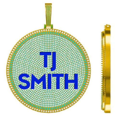 CUSTOM LETTER NECKLACE 3D BIG DISC
