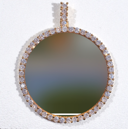 LARGE 3D CIRCLE CUSTOM PICTURE PENDANT