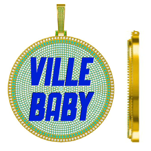 CUSTOM LETTER NECKLACE 3D BIG DISC