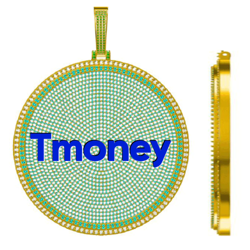 CUSTOM LETTER NECKLACE 3D BIG DISC