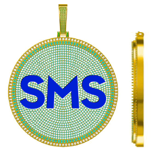 CUSTOM LETTER NECKLACE 3D BIG DISC