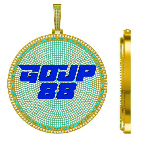 CUSTOM LETTER NECKLACE 3D BIG DISC
