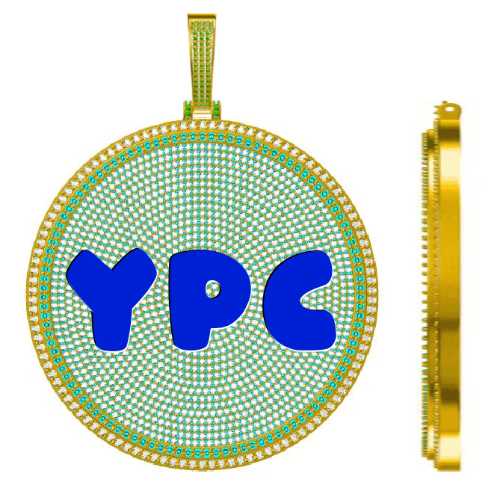 CUSTOM LETTER NECKLACE 3D BIG DISC