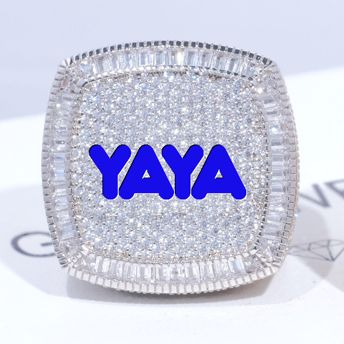 CUSTOM LETTER 3D ICED RING