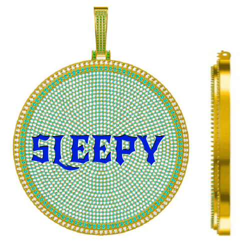 CUSTOM LETTER NECKLACE 3D BIG DISC