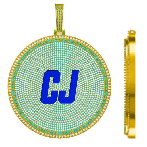 CUSTOM LETTER NECKLACE 3D BIG DISC