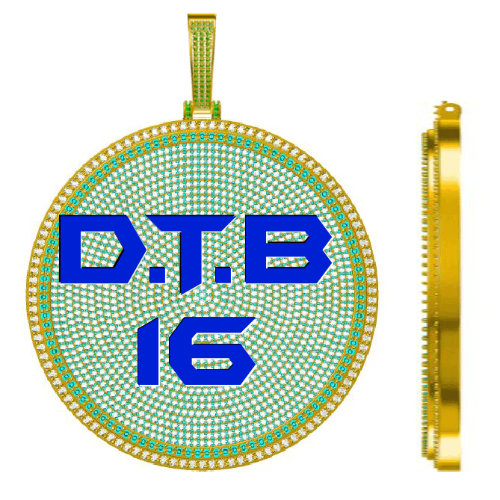 CUSTOM LETTER NECKLACE 3D BIG DISC