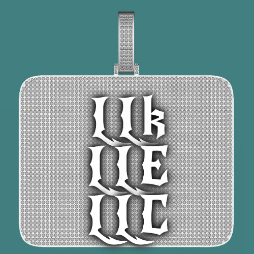 CUSTOM LETTER NECKLACE 3D BIG SQUARE