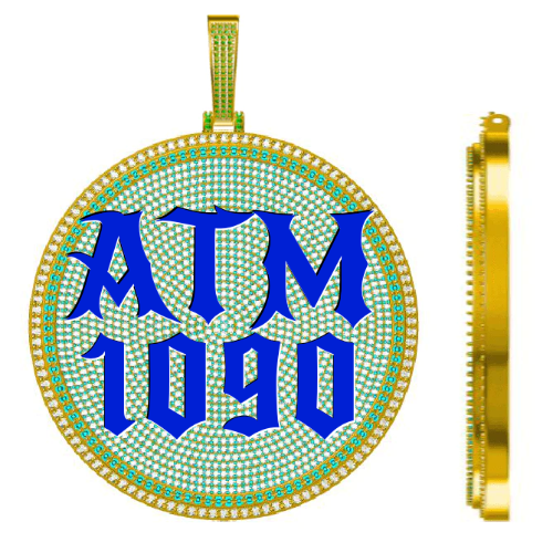 CUSTOM LETTER NECKLACE 3D BIG DISC