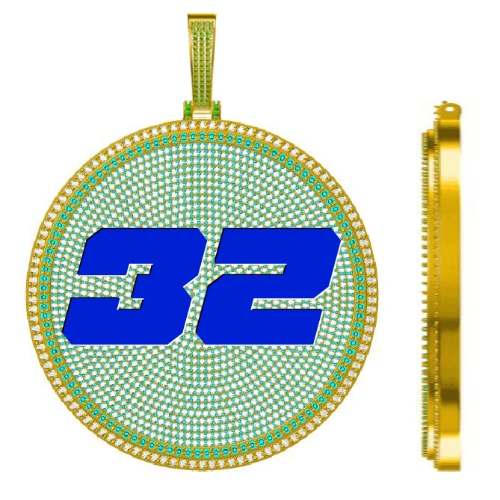 CUSTOM LETTER NECKLACE 3D BIG DISC