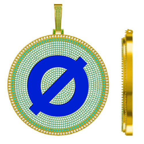 CUSTOM LETTER NECKLACE 3D BIG DISC