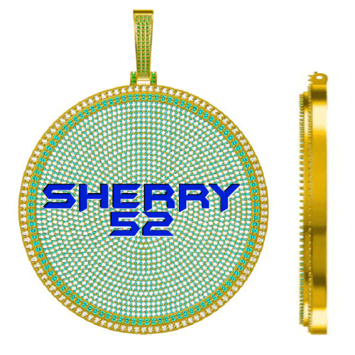 CUSTOM LETTER NECKLACE 3D BIG DISC