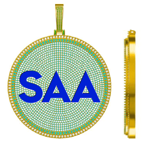 CUSTOM LETTER NECKLACE 3D BIG DISC