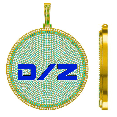 CUSTOM LETTER NECKLACE 3D BIG DISC