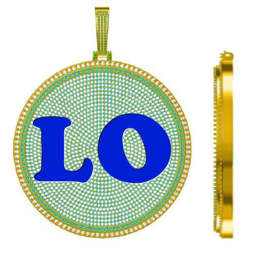 CUSTOM LETTER NECKLACE 3D BIG DISC