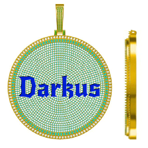 CUSTOM LETTER NECKLACE 3D BIG DISC