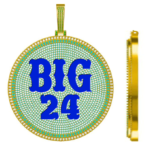 CUSTOM LETTER NECKLACE 3D BIG DISC