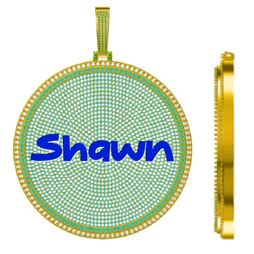 CUSTOM LETTER NECKLACE 3D BIG DISC