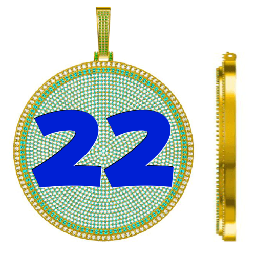 CUSTOM LETTER NECKLACE 3D BIG DISC