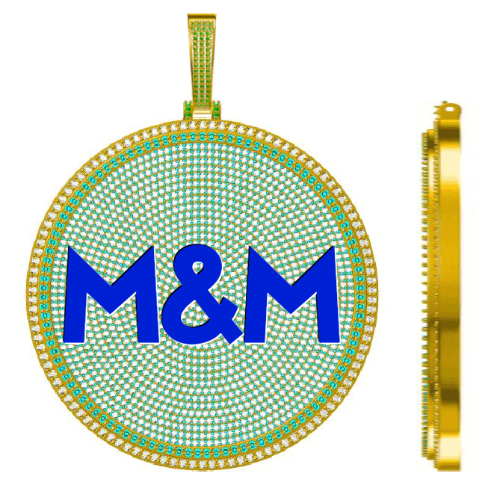 CUSTOM LETTER NECKLACE 3D BIG DISC
