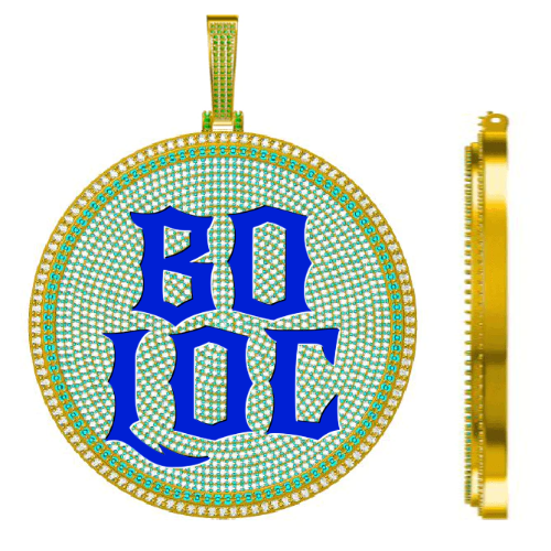 CUSTOM LETTER NECKLACE 3D BIG DISC