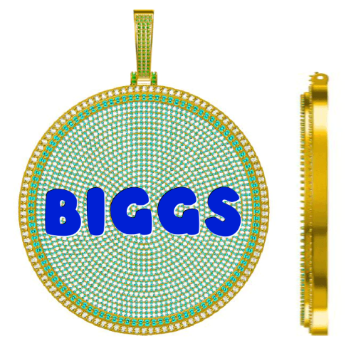 CUSTOM LETTER NECKLACE 3D BIG DISC