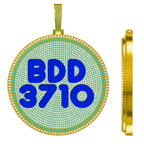 CUSTOM LETTER NECKLACE 3D BIG DISC