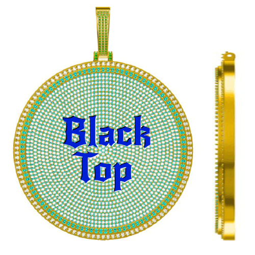CUSTOM LETTER NECKLACE 3D BIG DISC