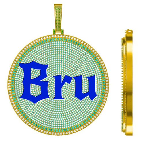 CUSTOM LETTER NECKLACE 3D BIG DISC