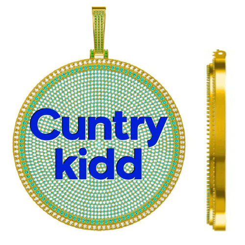 CUSTOM LETTER NECKLACE 3D BIG DISC