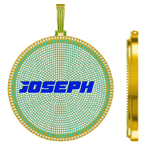 CUSTOM LETTER NECKLACE 3D BIG DISC