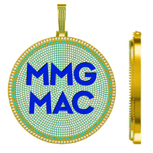 CUSTOM LETTER NECKLACE 3D BIG DISC